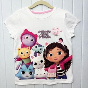 Gabby Dollhouse Kids Cartoon‎ Character White T-Shirt Size 5-6 year old